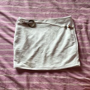 White fox boutique beaded white skirt size small